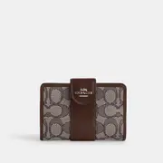 Medium Corner Zip Wallet In Signature Jacquard