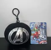 Marvel Avengers Coin Purse Plush 7”Black Backpack Clip