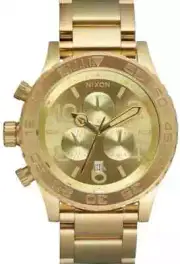 NEW Authentic Nixon 42-20 Chrono All-Gold Champagne Dial Men's Watch A037-502