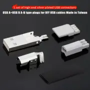 2PCS Silver Plated USB A USB B Type A Type B USB PLUG For USB Cable Date Wire