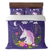 Unicorn Purple Various Size Ultra Soft Doona Cover Set