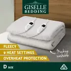 Fleecy Electric Blanket Double Bed Fully Fitted 9 levels Heated Warm Washable