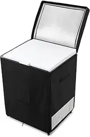 Dalema Outdoor Deep Freezer Cover,Heavy Duty 600D 100% Waterproof Chest Freezer Cover,Freezer Covers for Outside 3.5 Cubic Chest Freezer,Top Can Be Opened by Zipper(23"W x 23"D x 34"H,Black)