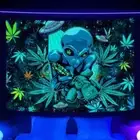 Large Wall Art Blacklight Poster UV Reactive Tapestry Wall Hanging Hippie Space