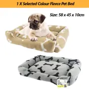 Pet Dog Bed Fleece Soft Warm Cushion Mat Sleeping Kennel All Season Washable