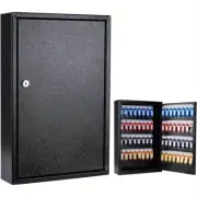 Key Box Wall Mounted - 64 Bit Metal Lock Key Cabinet Manager with Key Tag