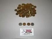 (100) Amusement Arcade Vending Machine 0.900" TOKENS or COINS - New Brass Plated