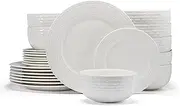 Pfaltzgraff Sonya White 24 Piece Plate Bowl Dinnerware Set, Service for 8