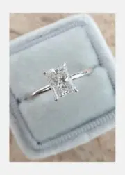 2Ct Emerald Cut Lab Created Diamond Women's Engagement Ring 14K White Gold Over