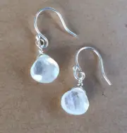 NEW STERLING SILVER NATURAL GENUINE MOONSTONE SUNDANCE CHARM HANDMADE EARRINGS