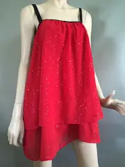 BNWT Womens Sz 24 Autograph Brand Scarlet Red Sequin Detail After 5 Top RRP $90