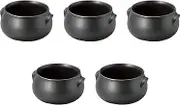 Set of 5, Black Stew (5.0 x 4.8 x 2.8 x 2.8 inches (12.8 x 12.3 x 7.2 cm) | Au Gratin Dish, Ceramic, Direct Fire, Setomonohonpo