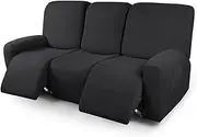 Recliner Covers 4/6/8 Pieces Stretch Recliner Console Covers,Soft Jacquard Recliner Sofa Slipcover 1/2/3 Seat Recliner Cover with Pocket Furniture Protector with Elastic Straps Bottom (Color : #2, S