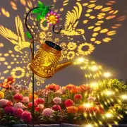 Hummingbird Solar Watering Can Lights, Outdoor Waterproof Garden Lanterns wit...