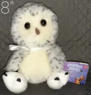 Russ Berrie Shining Stars Snowy Owl White With Black Spots 8" Soft Toy Plush