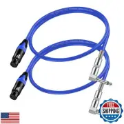 Seefeful XLR Female to 1/4 TS Right Angle,1/4 TS Right Angle to XLR Female Mi