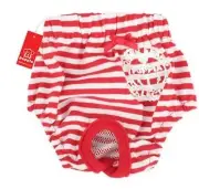 Puppia Pullup Dog Diaper Training Panty Outfit Bottoms - RED STRIPE - SIZE LARGE