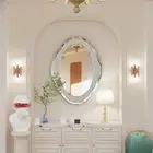 Crush Crystal Diamond Decor Mirror Gorgeous Silver Glass Wall Mirror Cloud Shape