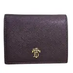 【TORY BURCH】TB 專櫃新款 防刮 經典TB金屬LOGO翻蓋零錢袋短夾(贈原廠紙袋)