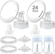 Maymom Pump Parts Work with Spectra S2 Spectra S1, 24mm Flange Valve Tube Bottle Backflow Protector, Not Original Spectra S2 Accessories Replace Spectra Duckbill Valve Spectra Bottle Spectra Flange