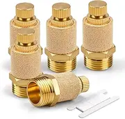 Bwintech Pack of 5 Compressed Air Silencers, 1/8 Inch Male Thread Sintered Brass Exhaust Muffler Muffler