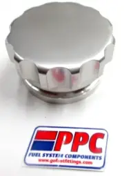 Weld on Aluminum Cap & Filler Medium Size, fuel tank, oil tank SimChrome Silver