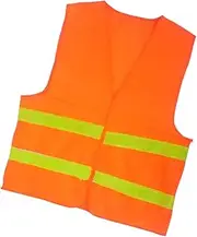 High Visibility Fluorescent Safety Vests, Orange/Yellow Outdoor Hi Vis Reflective Safety Jackets Waistcoat for Night, Rainy and Foggy