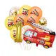 消防車主題兒童周歲生日派對裝飾布置鋁箔氣球金色數字氣球套裝