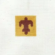 MAP Designs Mini Fleur de Lis Handpainted HP Needlepoint Canvas