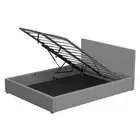 Milano Luxury Gas Lift Bed With Headboard Grey Double Storage Model For Stylish
