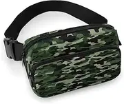 [YTLKGFP] Waist Pack Green Camouflage Printed Butt Pack Fanny Pack Hip Bum Bag for Workout Traveling Casual Running Hiking Cycling, Green Camouflage, 7.9 X 5.1 in