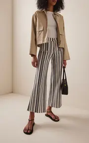 [FRAME] Le Slim Modernist Cotton-Blend Palazzo Pants
