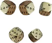 BCOATH 5pcs Heart Dice Rounded Corner Metal Gaming Dice for Party Games Smooth Rolling Heart Pattern for Home Bar and Fun Gatherings