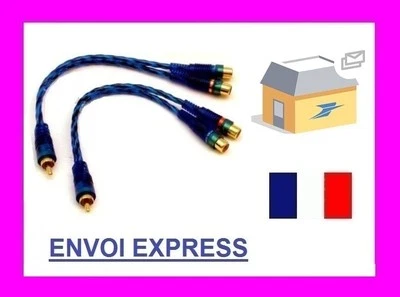 Adapters Y Splitter Rca 1 Male - 2 Females Adapters Cable Sono Splitter