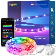 S1 AI LED Strip Lights for Bedroom - 65.6ft Smart RGB Light Strips with IC an...