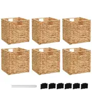 Storage Baskets Wicker Cube Baskets Foldable Handwoven Storage Baskets Bins w...