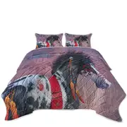 Native American Art on Painted War Pony Horse Coverlet