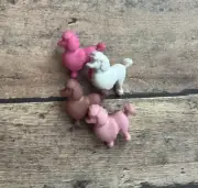 Poodle Dog Shank Buttons (4) Assorted Crafts Sewing Scrapbooking