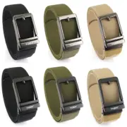 Mens Nylon Tactical Belt Hard Alloy Automatic Buckle Strong Stretch Elastic Belt