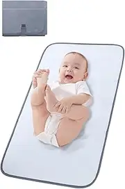 Lekebobor Baby Change Mat, Portable Nappy Changing Mat Waterproof Baby Change Pad for Travel, Grey