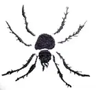 SPIDER DESIGN, EMBROIDERED TOWEL, WHITE FINGERTIP TOWEL