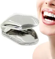 [Terenaam] Gold Teeth Cap - 2g Gold Grillz Mouth Teeth | Teeth Grillz Tooth | Hip Hop Shiny Gold Grillz 14K Gold Plated | Top Tooth Single Grill Cap Teeth Jewelry Accessories For Women Men Grills Mouth