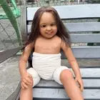 30" Reborn Baby Toddler Doll Shanti Paited Kit Hand-Rooted Brown Hair Handmade