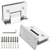 2 Pack 90 Degree Glass Shower Door Hinges Stainless Steel Showcase Cabinet Clamp