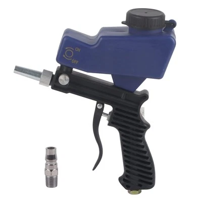 Portable Sandblaster Gun Kit 70-150 PSI 6000RPM Gravity Feed Sandblasting Pne...