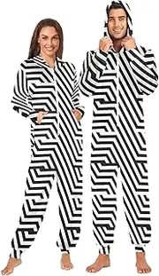 [Joisal] Abstract Dark Grunge Pajama Onesie Warm One Piece Costume Homewear Small