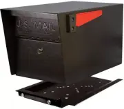 Mailbox PRO Black Post Mount Mail Box With High Security Locking Patented Lock
