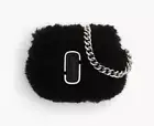 Marc Jacobs Teddy Fur Snapshot Nano Bag Charm Key Fob Coin Purse ~NWT~ Black