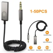 New Aux to Bluetooth 5.1 Adapter 3.5mm Bluetooth Receiver Microphone For Cars