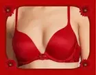 $65 36C Lipstick Red SHIMMER Lace Detail Body by Victorias Secret PushUP UW Bra